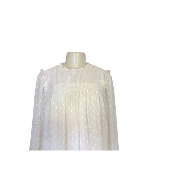 Sanctuary Grunge Girl Off White Smocked Blouse Size S - Picture 3 of 7